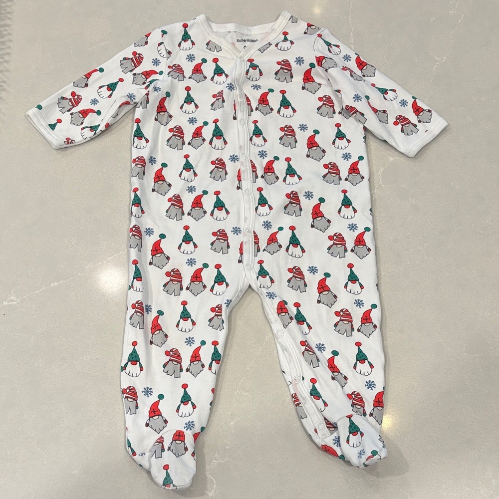 Roller Rabbit Gnome Print Footie- Size 6-9 months